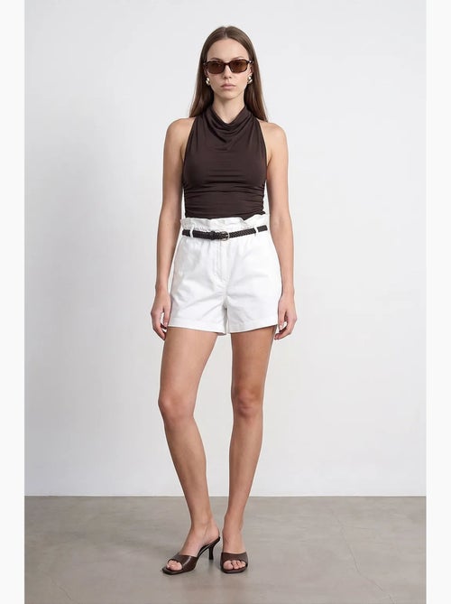 Shorts chinos de cintura alta con cinturón dilvin - Kiabi
