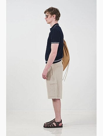 Shorts chinos de pierna ancha de tiro medio con bolsillos giesto