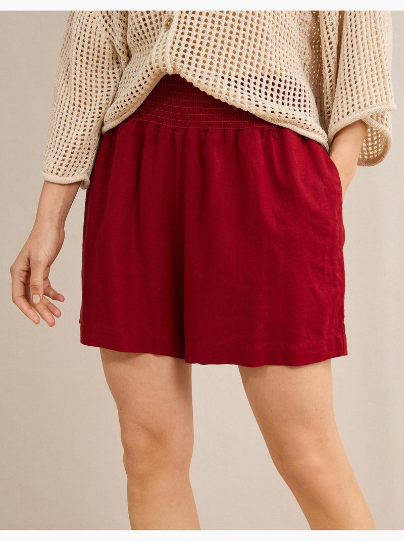 Shorts con lino, MO Fashion Rojo - Kiabi
