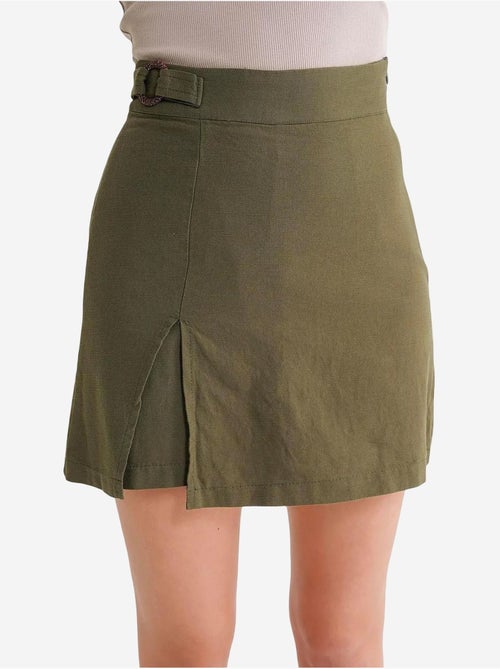 Shorts cruzados de tiro alto con cinturón y detalle de abertura mixray - Kiabi