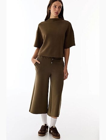 Shorts culotte de punto jersey oversize de tiro medio penti