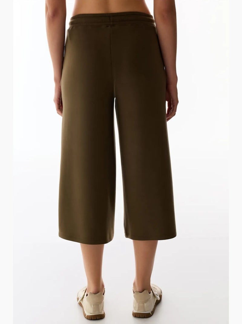 Shorts culotte de punto jersey oversize de tiro medio penti Caqui - Kiabi