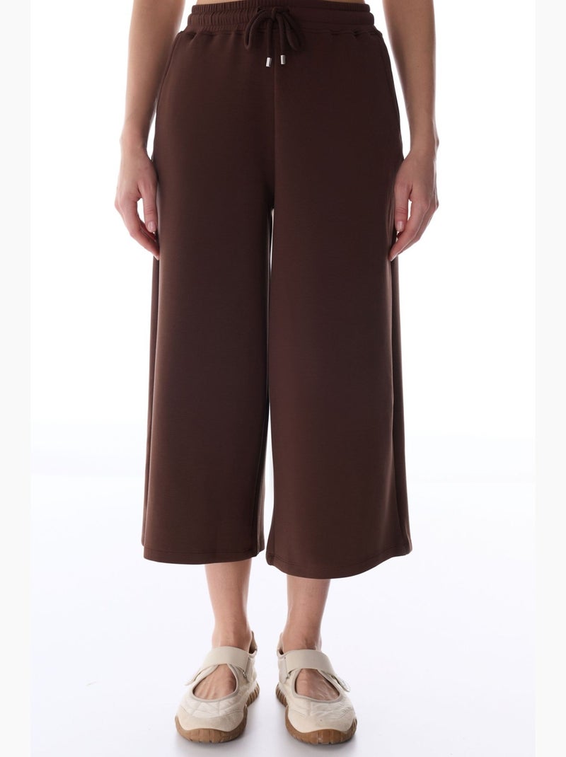 Shorts culotte de punto jersey oversize de tiro medio penti Marrón chocolate - Kiabi