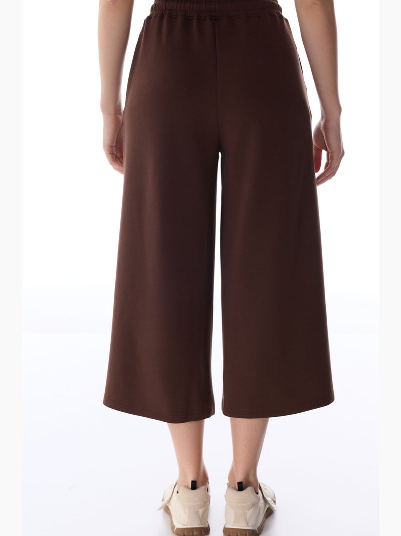 Shorts culotte de punto jersey oversize de tiro medio penti Marrón chocolate - Kiabi