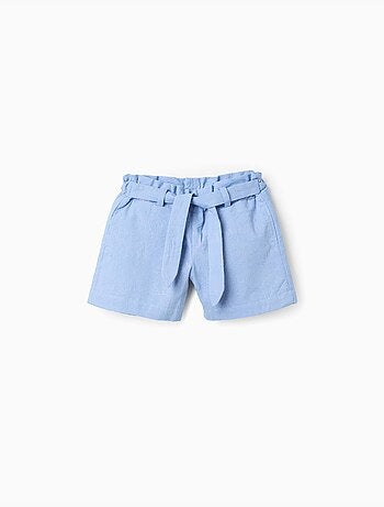 Shorts de algodón con bordado y cinturón