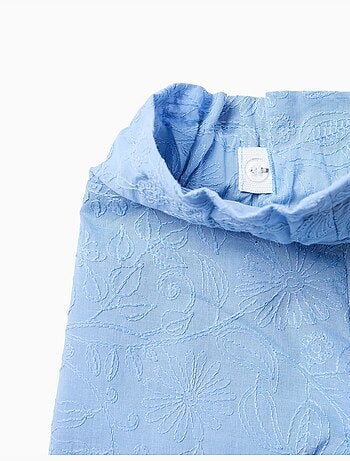 Shorts de algodón con bordado y cinturón