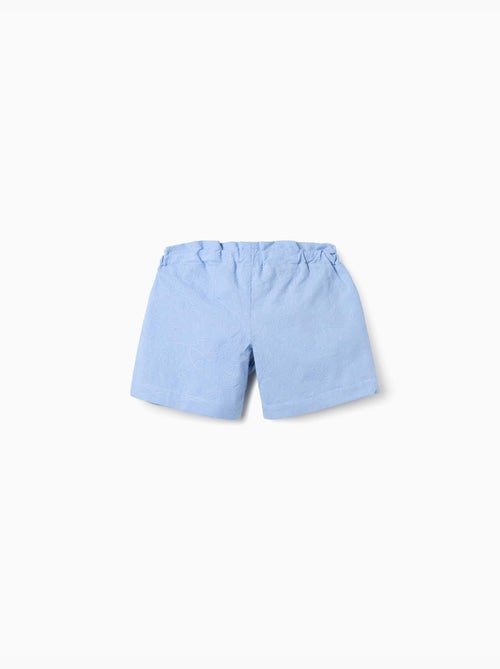 Shorts de algodón con bordado y cinturón - Kiabi