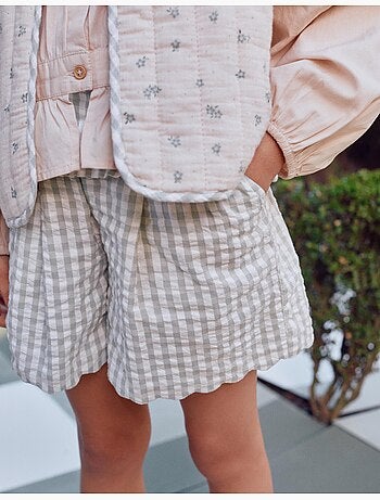 Shorts de algodón con estampado Vichy B&S