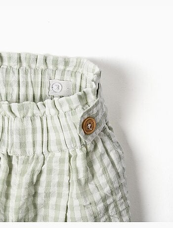 Shorts de algodón con estampado Vichy B&S