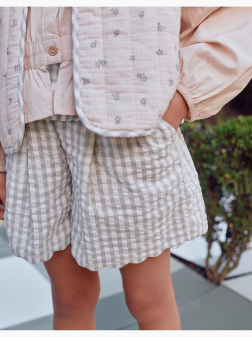 Shorts de algodón con estampado Vichy B&S - Kiabi