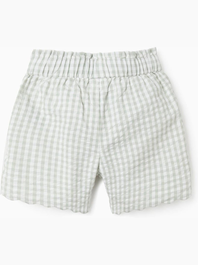 Shorts de algodón con estampado Vichy B&S Verde claro - Kiabi
