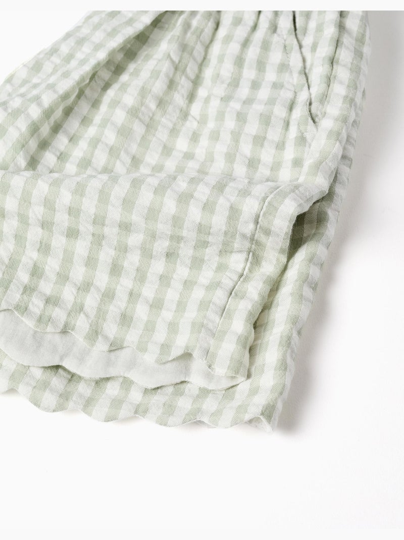 Shorts de algodón con estampado Vichy B&S Verde claro - Kiabi