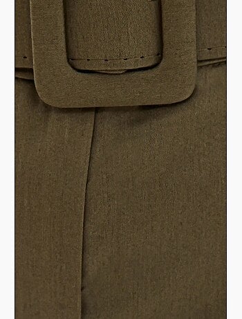 Shorts de algodón de cintura alta con detalle de bolsillo y cinturón hiccup
