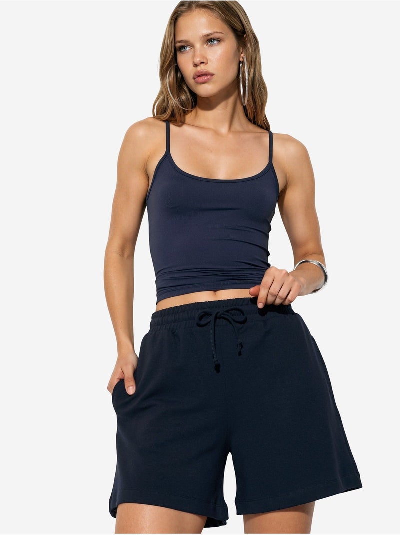 Shorts de chándal de tiro medio con cordón busem Azul marino - Kiabi