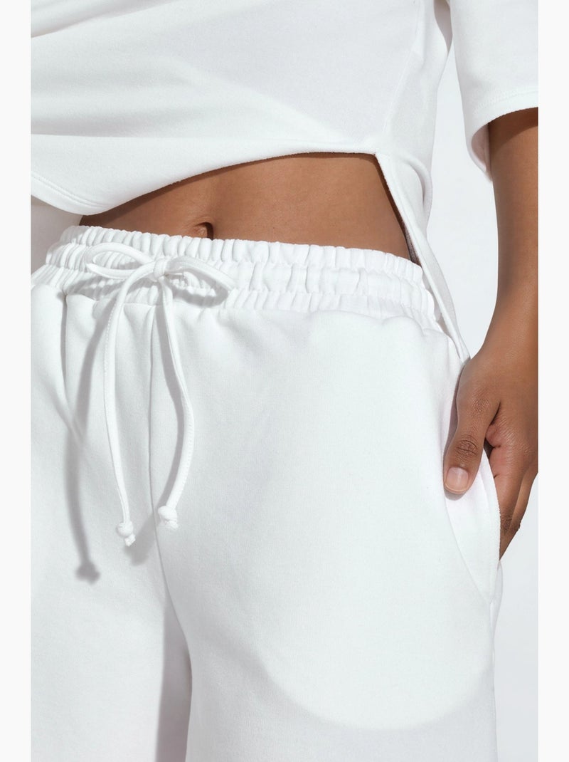 Shorts de chándal de tiro medio con cordón busem Blanco - Kiabi