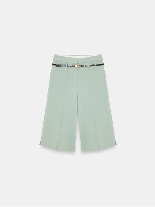 Shorts de crepé de tiro alto y pernera ancha con cinturón dilvin - Kiabi Shorts de crepé de tiro alto y pernera ancha con cinturón dilvin - Kiabi