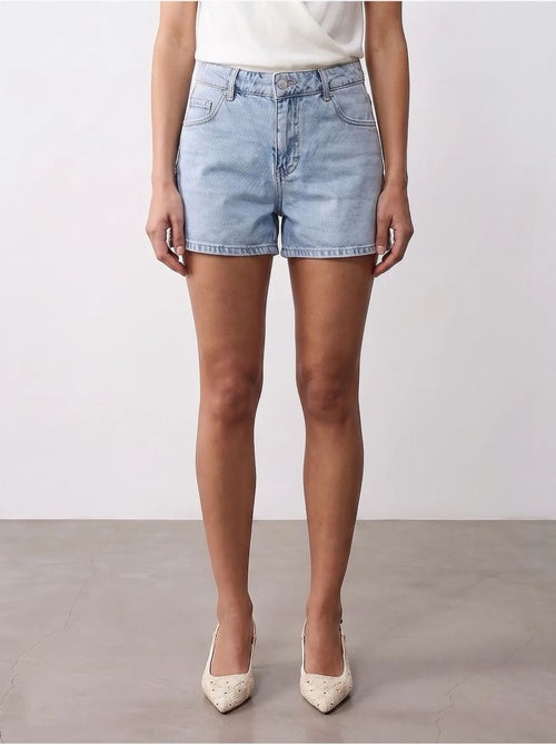 Shorts de denim de lino de tiro alto dilvin - Kiabi Shorts de denim de lino de tiro alto dilvin - Kiabi