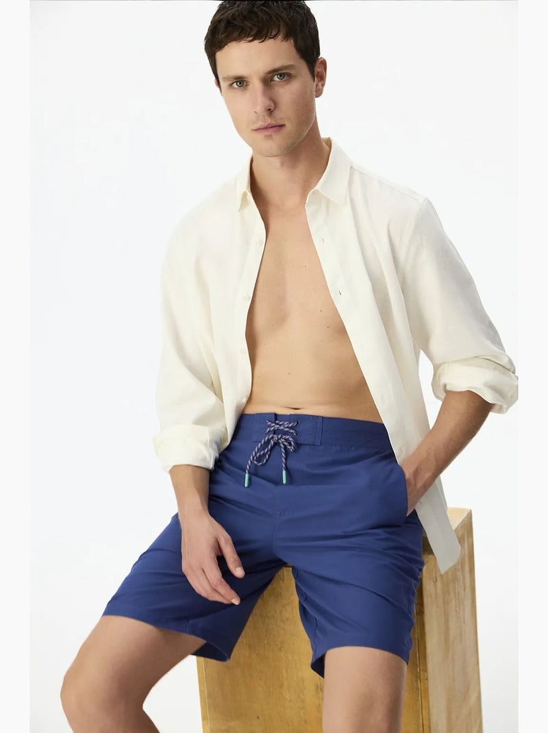Shorts de hombre surfer con estampado de eslogan penti Azul marino - Kiabi