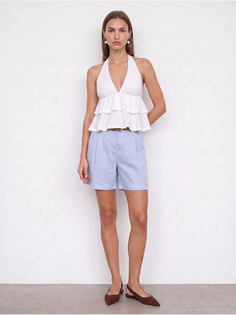 Shorts de lino dilvin Azul cielo - Kiabi