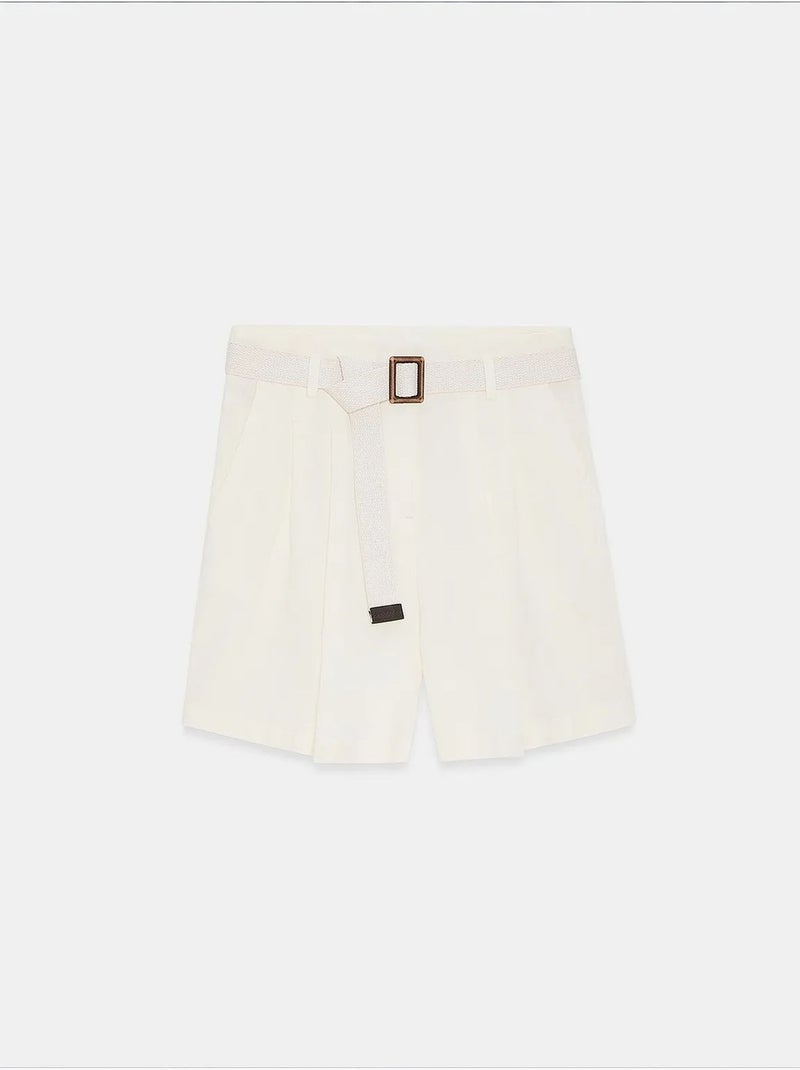 Shorts de lino dilvin Blanco roto - Kiabi