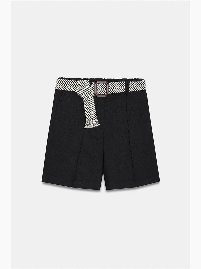 Shorts de mezcla de lino dilvin Negro - Kiabi