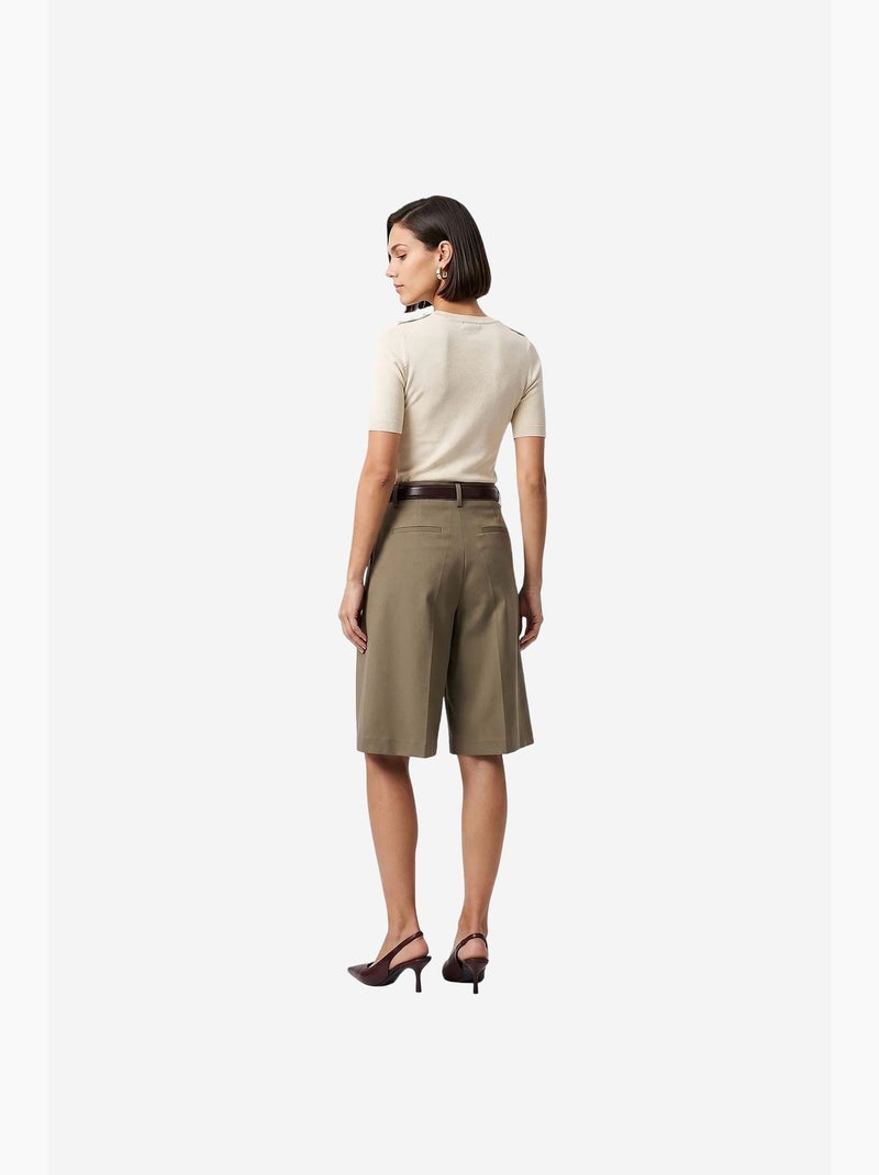 Shorts de mujer corte sastre dilvin Caqui - Kiabi