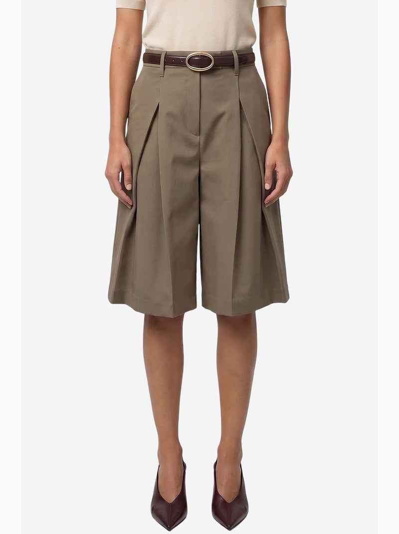 Shorts de mujer corte sastre dilvin Caqui - Kiabi