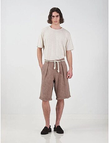 Shorts de pernera ancha de tiro medio texturizados giesto