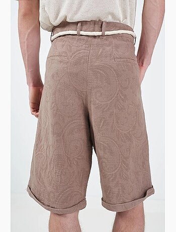 Shorts de pernera ancha de tiro medio texturizados giesto