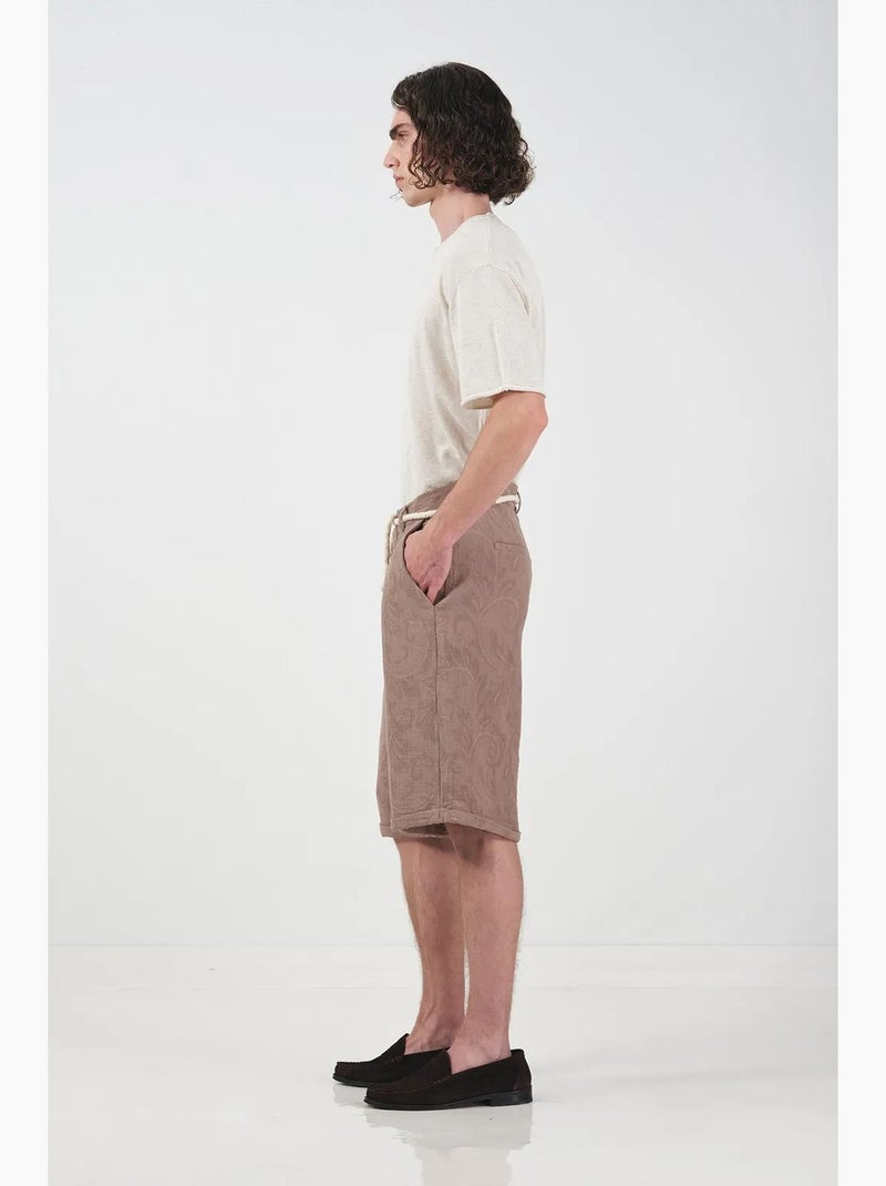 Shorts de pernera ancha de tiro medio texturizados giesto Marrón claro - Kiabi