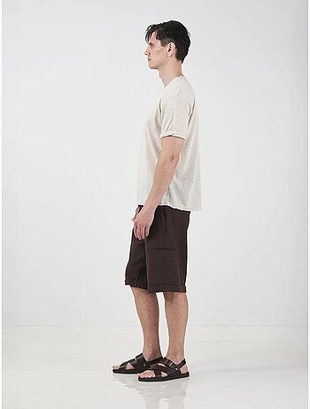 Shorts de pierna ancha relaxed fit de tiro medio con bolsillos giesto