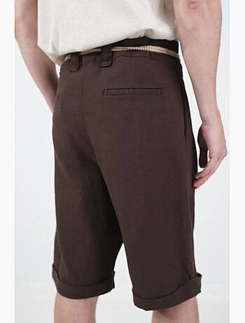 Shorts de pierna ancha relaxed fit de tiro medio con bolsillos giesto