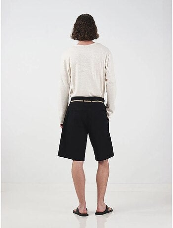 Shorts de popelina con cinturón, tiro medio y corte relaxed giesto
