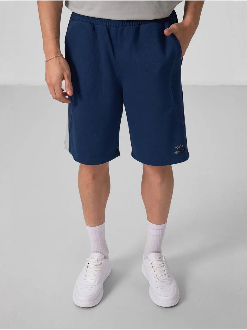 Shorts de punto oversize en mezcla de algodón tommy Azul marino - Kiabi