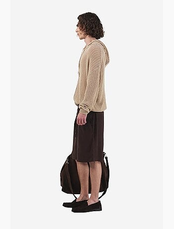 Shorts de tencel de tiro medio, pernera ancha y con cinturón giesto