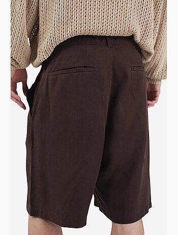 Shorts de tencel de tiro medio, pernera ancha y con cinturón giesto
