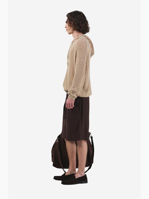 Shorts de tencel de tiro medio, pernera ancha y con cinturón giesto - Kiabi Shorts de tencel de tiro medio, pernera ancha y con cinturón giesto - Kiabi
