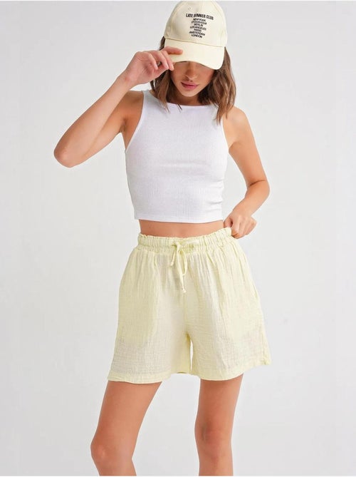 Shorts de tiro alto texturizados de pernera ancha mixray - Kiabi