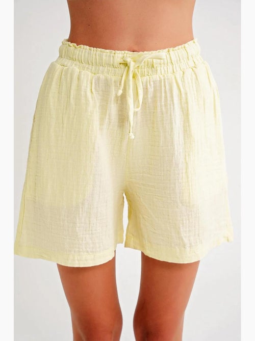 Shorts de tiro alto texturizados de pernera ancha mixray - Kiabi