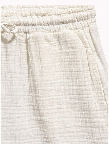 Shorts de tiro alto texturizados de pernera ancha mixray