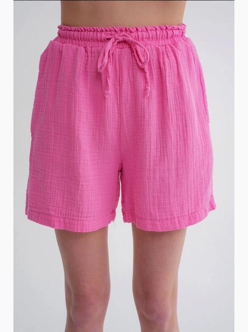 Shorts de tiro alto texturizados de pernera ancha mixray - Kiabi Shorts de tiro alto texturizados de pernera ancha mixray - Kiabi