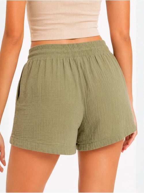 Shorts de tiro alto texturizados de pernera ancha mixray - Kiabi Shorts de tiro alto texturizados de pernera ancha mixray - Kiabi