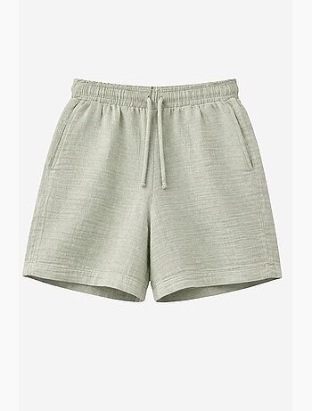 Shorts de tiro alto texturizados de pernera ancha mixray