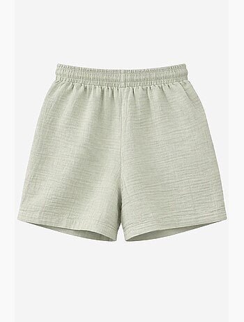 Shorts de tiro alto texturizados de pernera ancha mixray