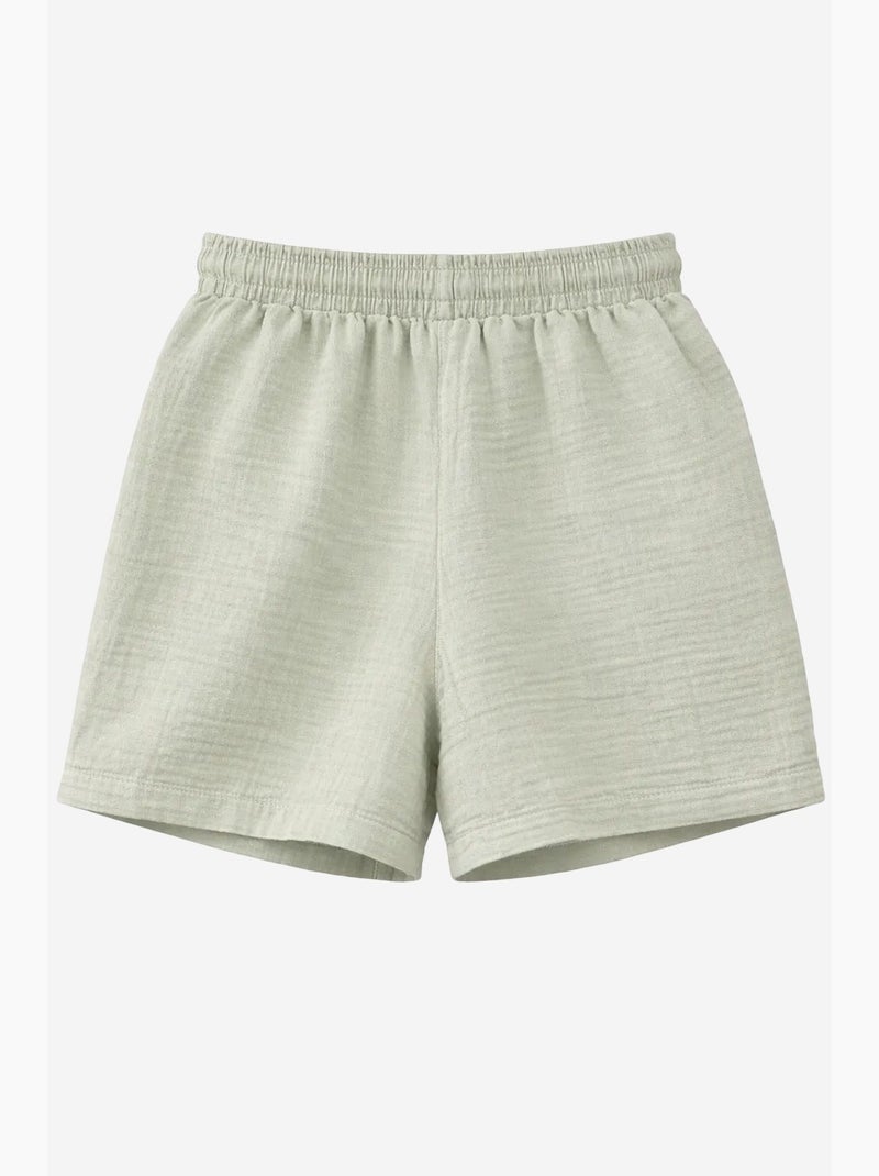 Shorts de tiro alto texturizados de pernera ancha mixray Verde - Kiabi