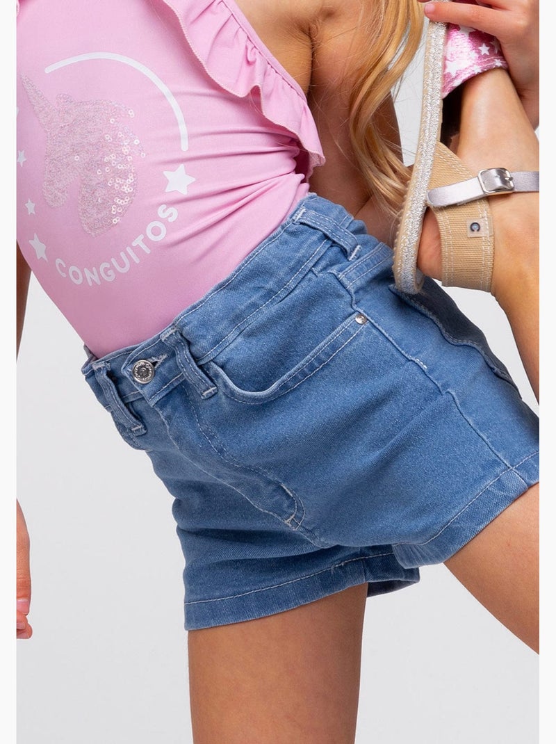 Shorts Denim de Niña Azul - Kiabi