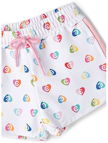 Shorts Deportivos Corazones Multicolor