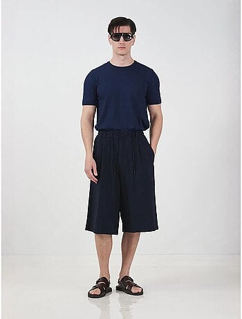 Shorts largos de pernera ancha estilo chino con cintura con cordón giesto