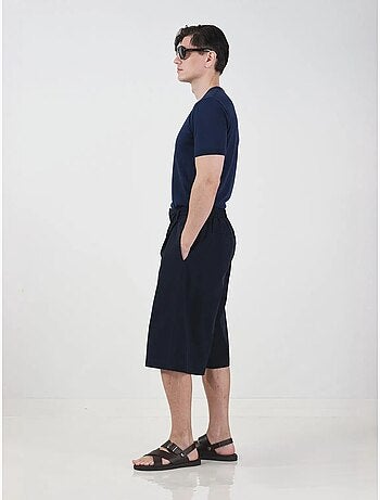 Shorts largos de pernera ancha estilo chino con cintura con cordón giesto
