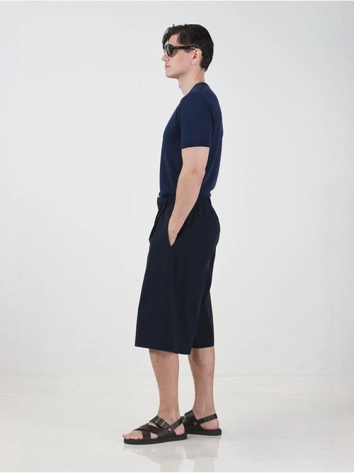 Shorts largos de pernera ancha estilo chino con cintura con cordón giesto - Kiabi Shorts largos de pernera ancha estilo chino con cintura con cordón giesto - Kiabi